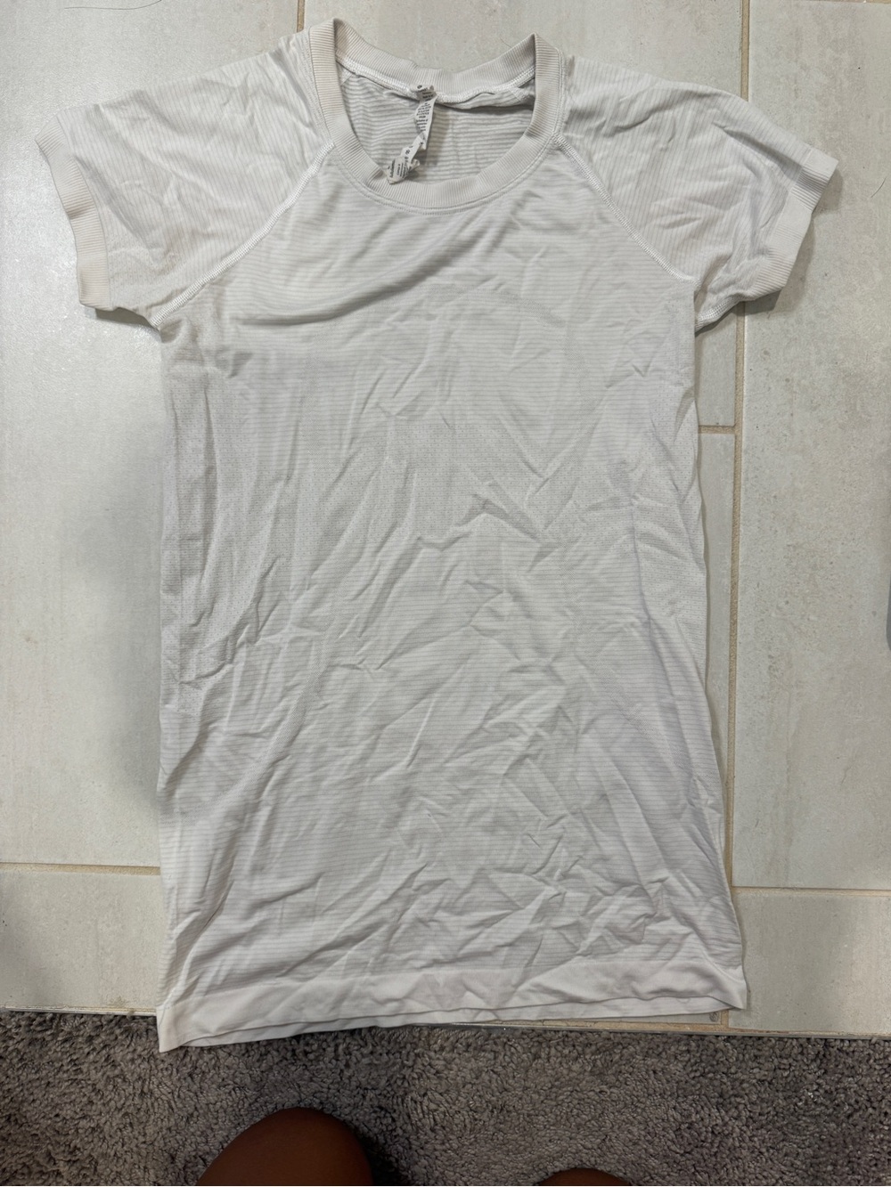 lululemon athletica Ribbed Short Sleeve Tee in white